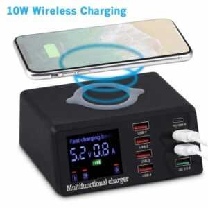 8 Fach Handy USB Ladegerät Ladestation Hub Mehrfach Schnellladestation Adapter
