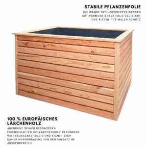 Hochbeet Pflanzkasten Gemüsebeet Kräuterbeet 120x80x73 cm Rhombus L Lärche Holz